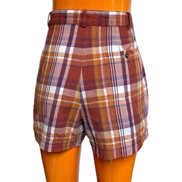 90s Y2K Vintage Highwaisted Plaid Shorts The Gap Preppy Summer Picnic Buttons. - Picture 6 of 8